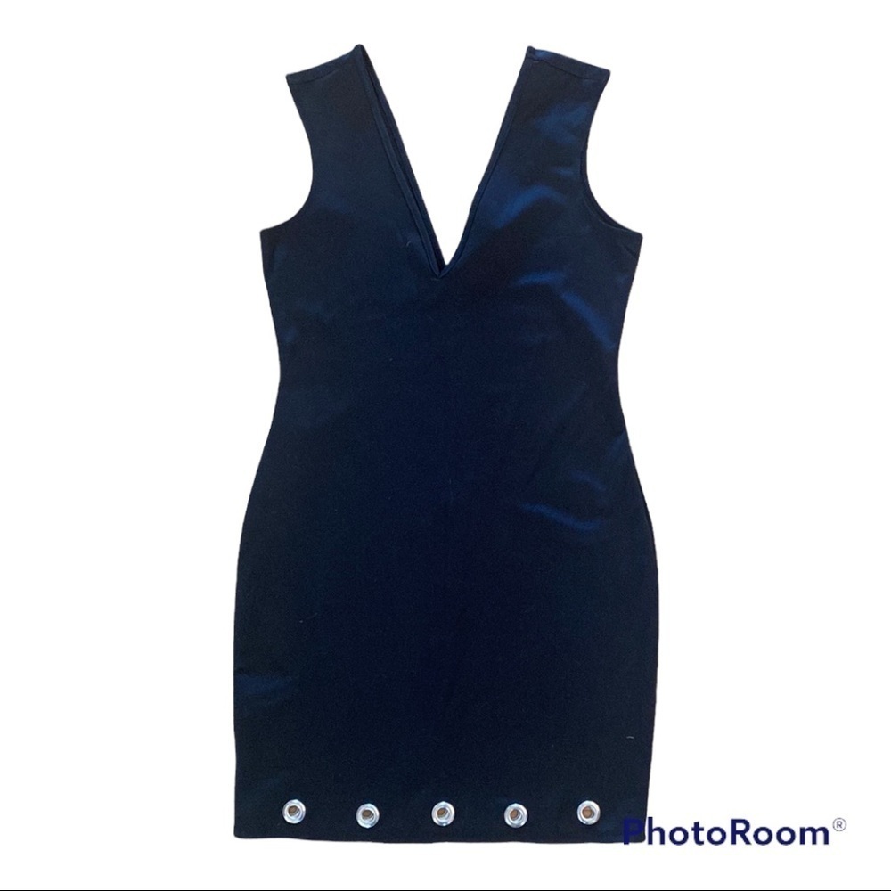 Brat Star V Neck Little Black Dress NWT L